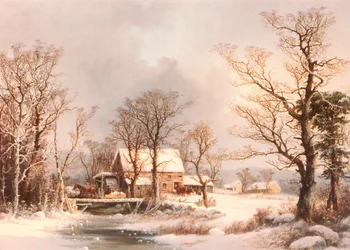 Hiver à la campagne, le vieux moulin à grain